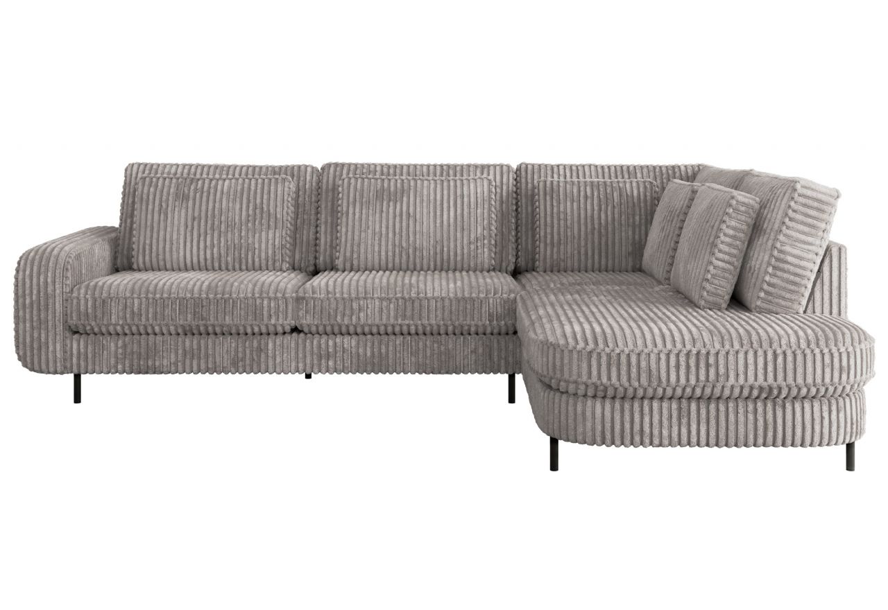 Narożnik CALENO L - strona prawa - jasnoszary, sztruks