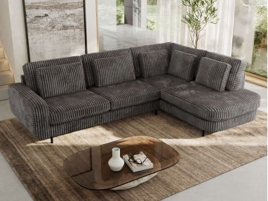 Narożnik CALENO L - strona prawa - szary, sztruks