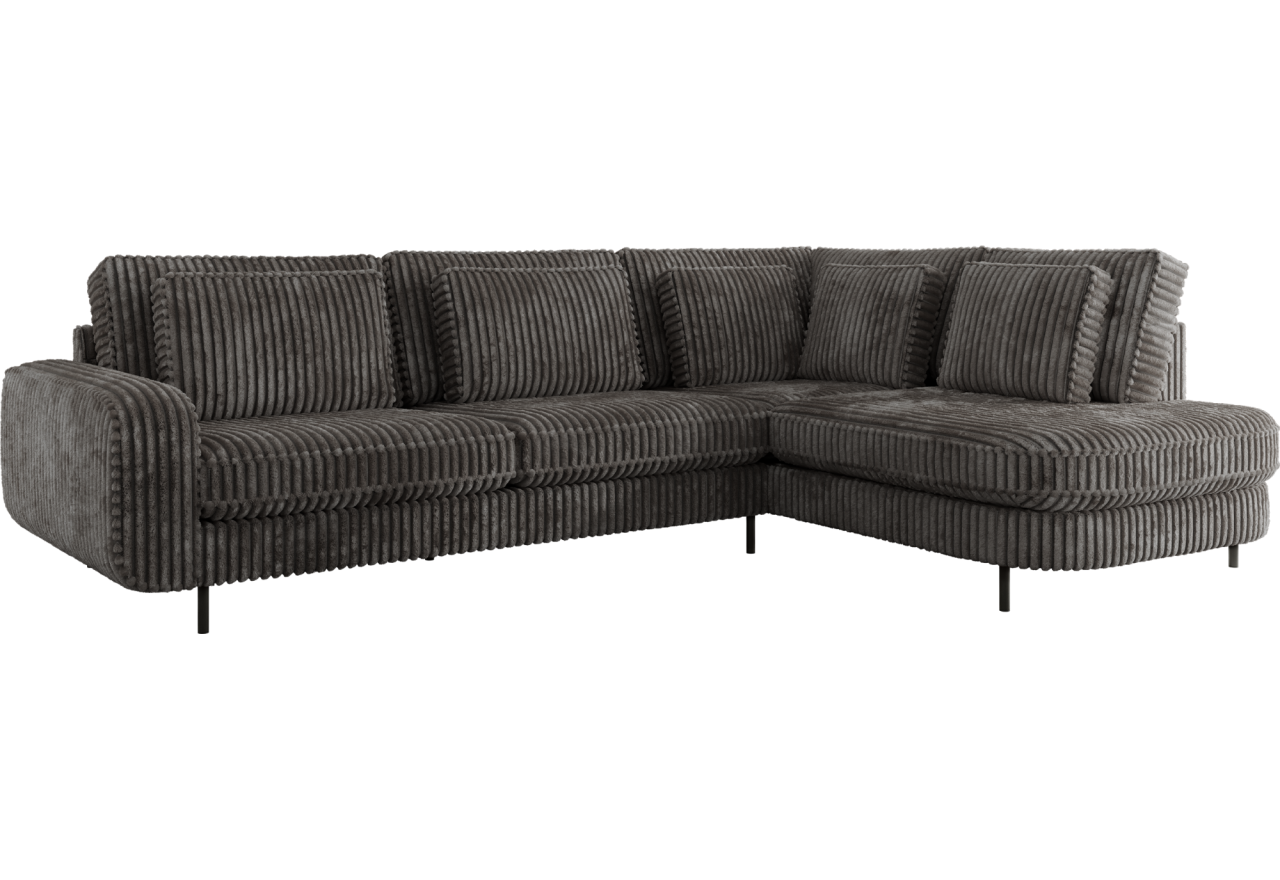 Narożnik CALENO L - strona prawa - szary, sztruks