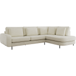 Narożnik CALENO L - strona prawa - kremowy, szenil gładki