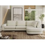 Narożnik CALENO L - strona prawa - kremowy, szenil gładki