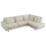 Narożnik CALENO L - strona prawa - kremowy, szenil gładki