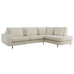 Narożnik CALENO L - strona prawa - kremowy, szenil gładki