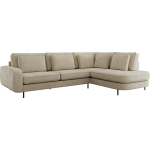 Narożnik CALENO L - strona prawa - beżowy, szenil gładki