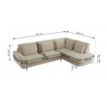 Narożnik CALENO L - strona prawa - beżowy, szenil gładki