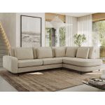 Narożnik CALENO L - strona prawa - beżowy, szenil gładki