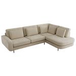 Narożnik CALENO L - strona prawa - beżowy, szenil gładki