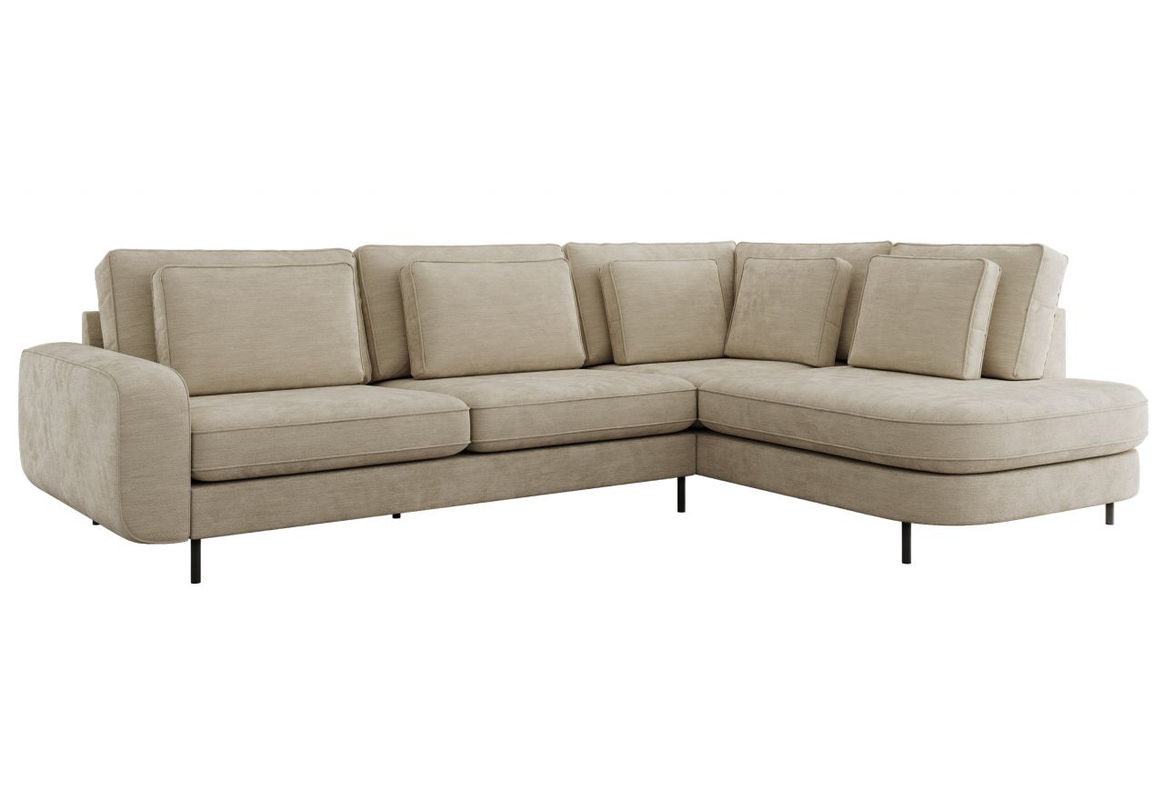 Narożnik CALENO L - strona prawa - beżowy, szenil gładki