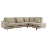 Narożnik CALENO L - strona prawa - beżowy, szenil gładki