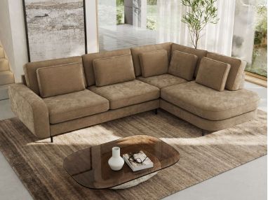 Narożnik CALENO L - strona prawa - brązowy, szenil gładki