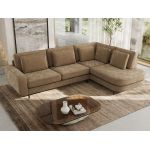 Narożnik CALENO L - strona prawa - brązowy, szenil gładki