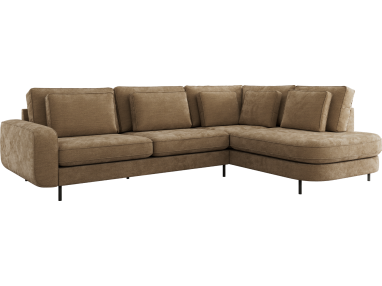 Narożnik CALENO L - strona prawa - brązowy, szenil gładki