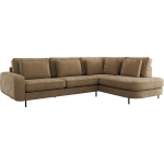 Narożnik CALENO L - strona prawa - brązowy, szenil gładki