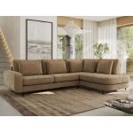 Narożnik CALENO L - strona prawa - brązowy, szenil gładki