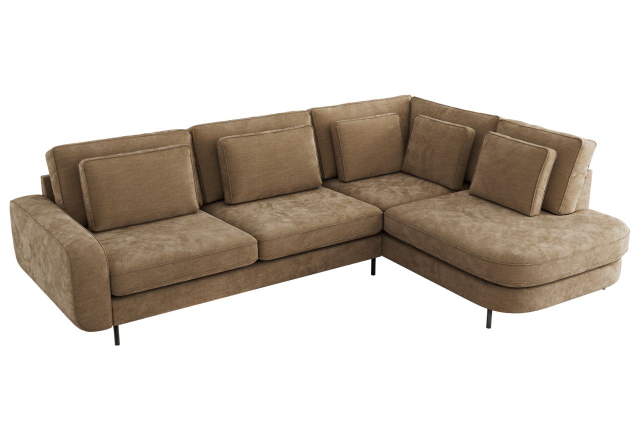 Narożnik CALENO L - strona prawa - brązowy, szenil gładki