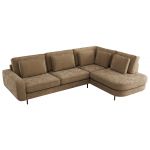 Narożnik CALENO L - strona prawa - brązowy, szenil gładki