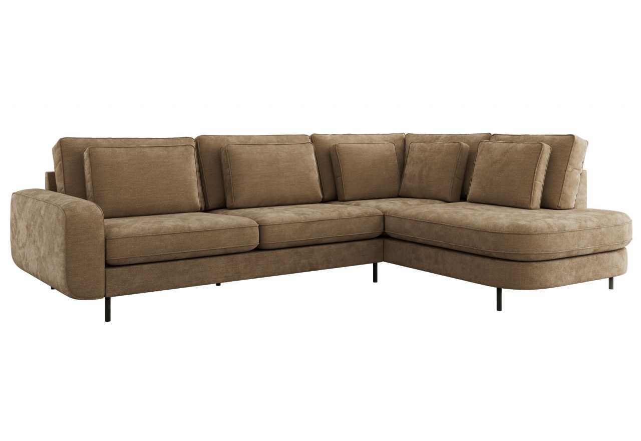 Narożnik CALENO L - strona prawa - brązowy, szenil gładki