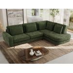 Narożnik CALENO L - strona prawa - ciemnozielony, szenil gładki