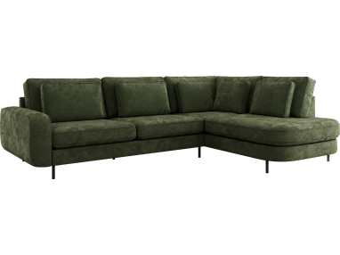 Narożnik CALENO L - strona prawa - ciemnozielony, szenil gładki