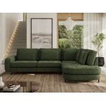 Narożnik CALENO L - strona prawa - ciemnozielony, szenil gładki