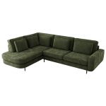 Narożnik CALENO L - strona prawa - ciemnozielony, szenil gładki