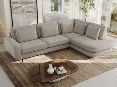 Narożnik CALENO L - strona prawa - jasnoszary, szenil gładki