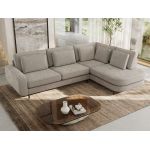 Narożnik CALENO L - strona prawa - jasnoszary, szenil gładki