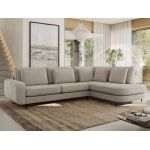 Narożnik CALENO L - strona prawa - jasnoszary, szenil gładki