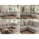 Narożnik CALENO L - strona prawa - jasnoszary, szenil gładki