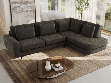 Narożnik CALENO L - strona prawa - ciemnoszary, szenil gładki