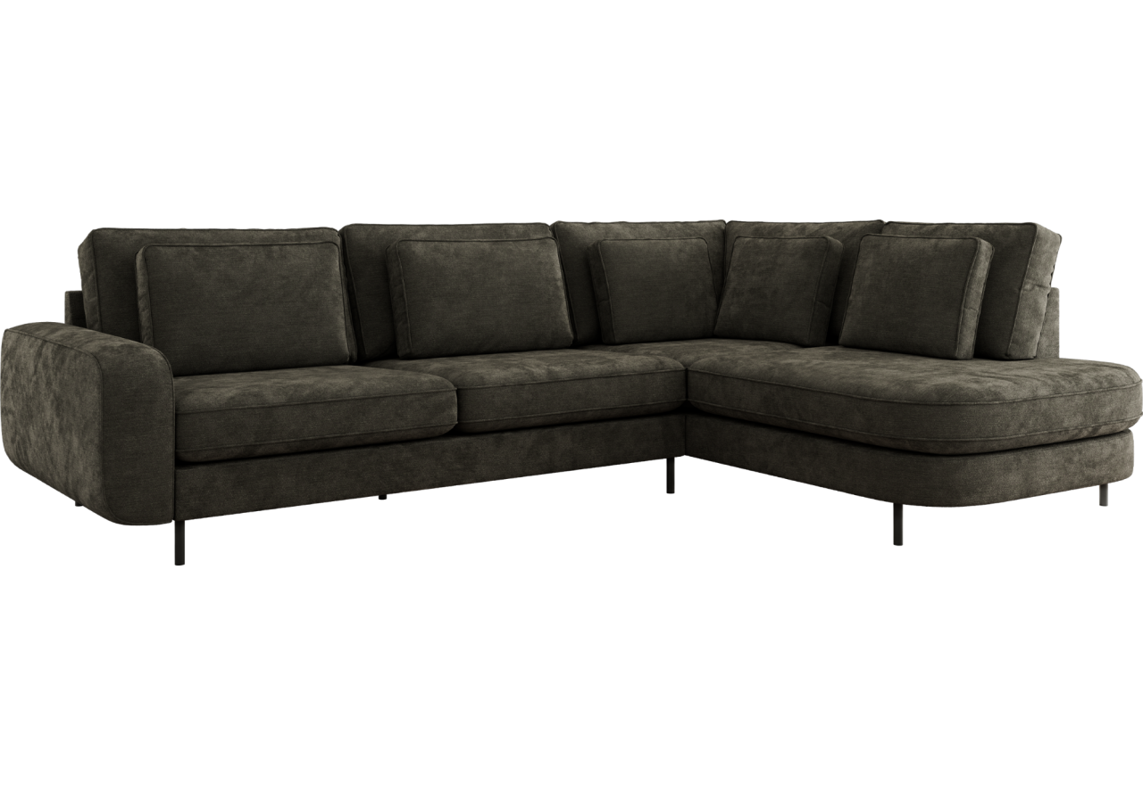 Narożnik CALENO L - strona prawa - ciemnoszary, szenil gładki