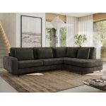 Narożnik CALENO L - strona prawa - ciemnoszary, szenil gładki