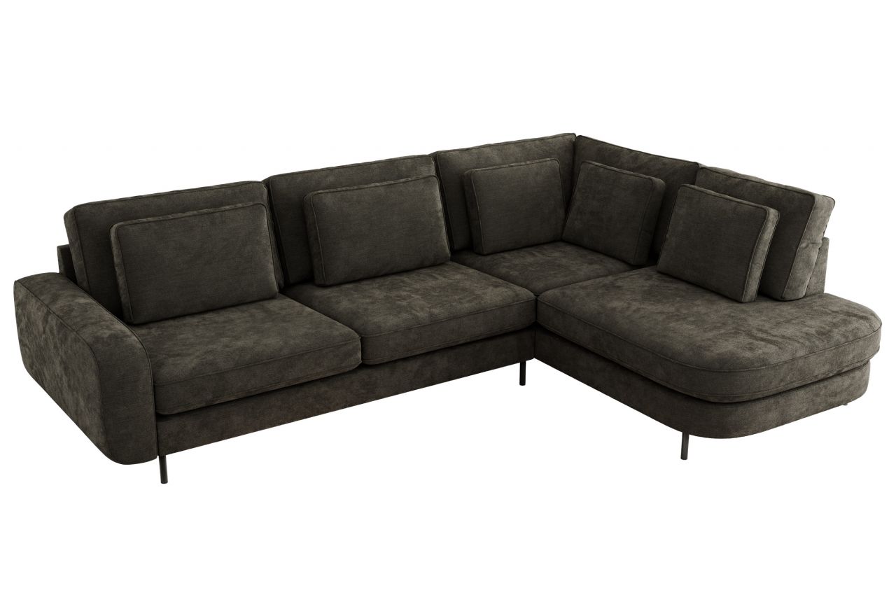 Narożnik CALENO L - strona prawa - ciemnoszary, szenil gładki