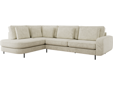 Narożnik CALENO L - strona lewa - kremowy, szenil grubo tkany