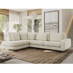 Narożnik CALENO L - strona lewa - kremowy, szenil grubo tkany