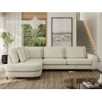 Narożnik CALENO L - strona lewa - kremowy, szenil grubo tkany