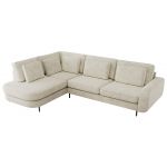 Narożnik CALENO L - strona lewa - kremowy, szenil grubo tkany