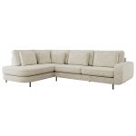 Narożnik CALENO L - strona lewa - kremowy, szenil grubo tkany