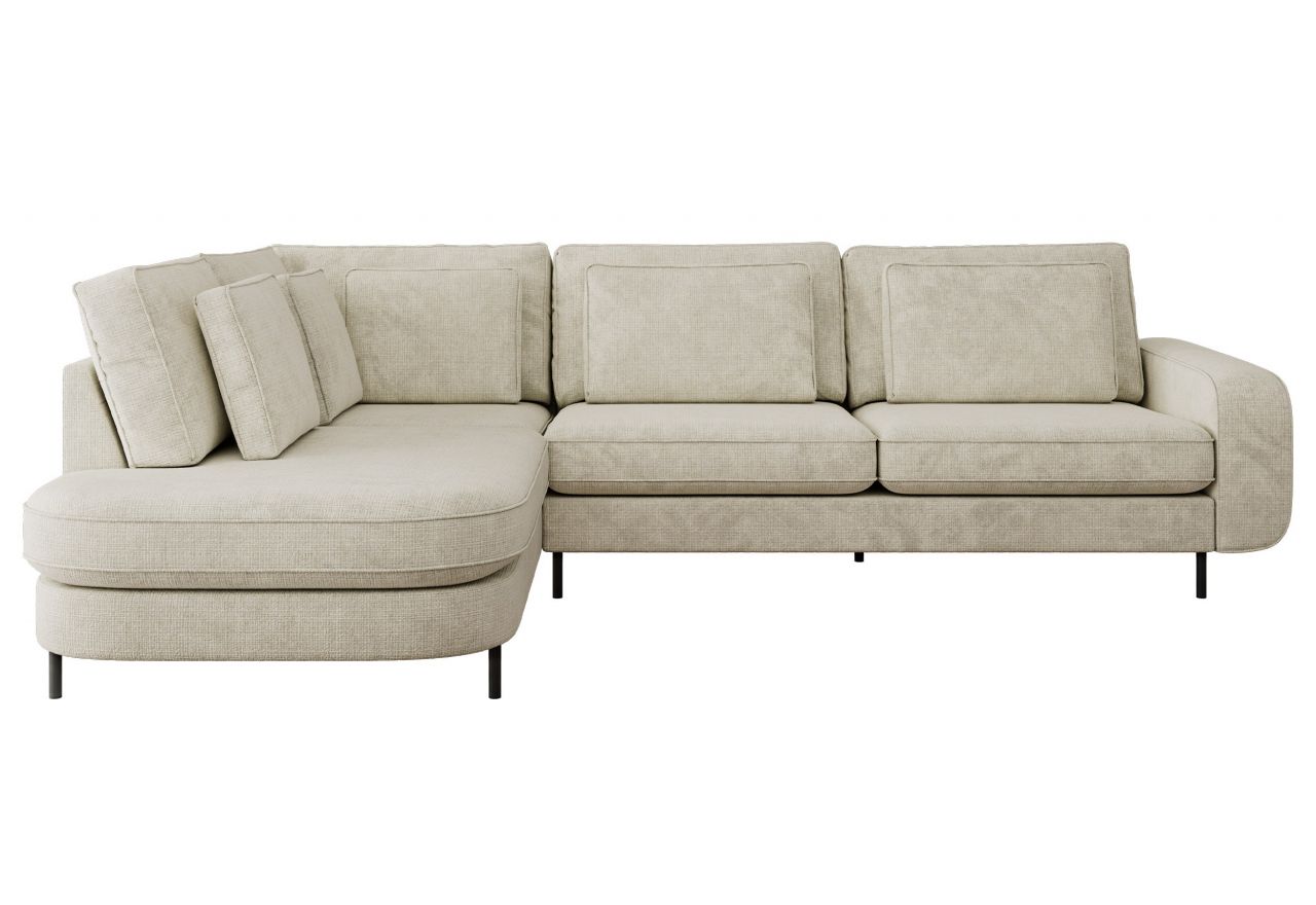 Narożnik CALENO L - strona lewa - kremowy, szenil grubo tkany