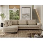 Narożnik CALENO L - strona lewa - beżowy, szenil grubo tkany