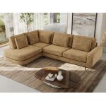 Narożnik CALENO L - strona lewa - jasnobrązowy, szenil grubo tkany