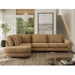 Narożnik CALENO L - strona lewa - jasnobrązowy, szenil grubo tkany