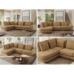 Narożnik CALENO L - strona lewa - jasnobrązowy, szenil grubo tkany