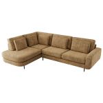 Narożnik CALENO L - strona lewa - jasnobrązowy, szenil grubo tkany