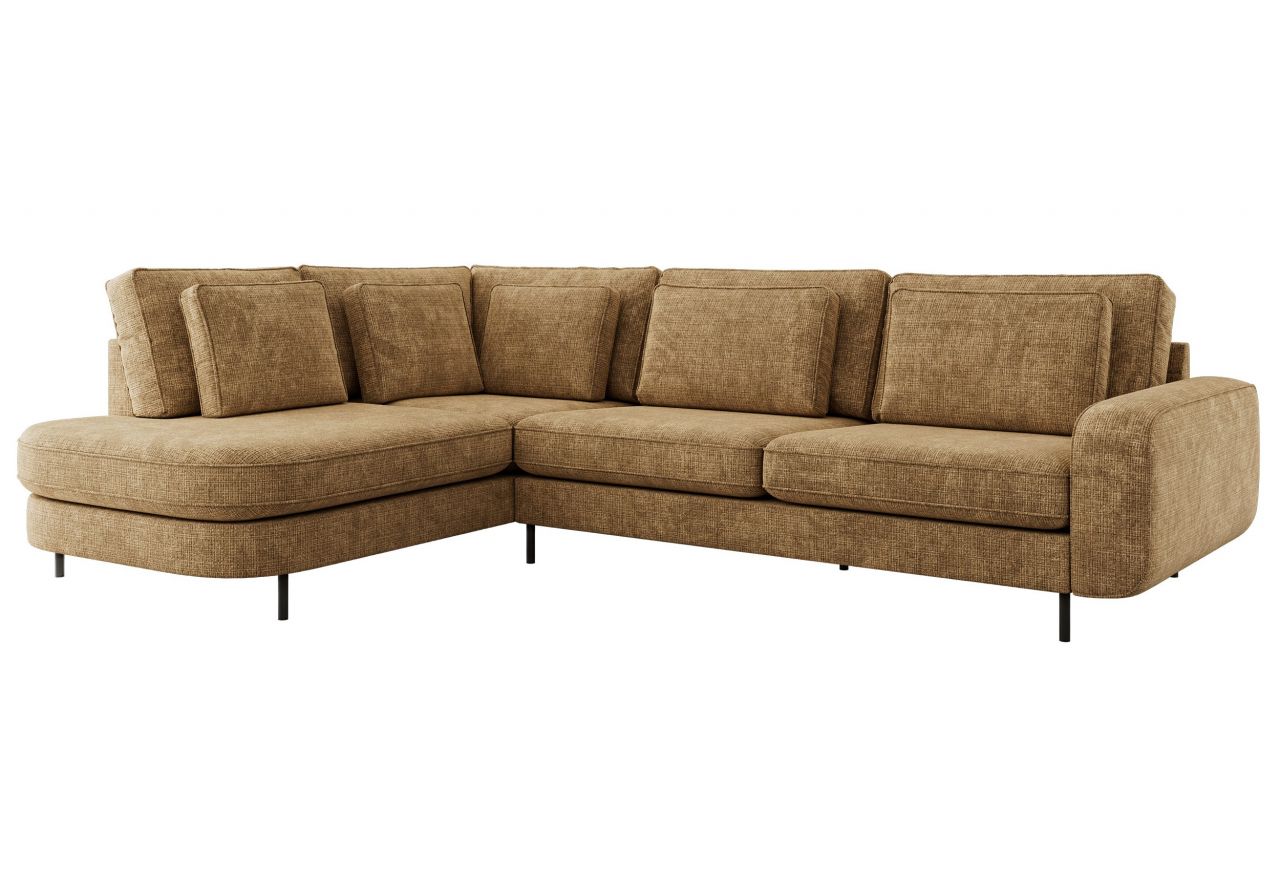 Narożnik CALENO L - strona lewa - jasnobrązowy, szenil grubo tkany