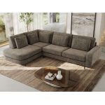 Narożnik CALENO L - strona lewa - brązowy, szenil grubo tkany