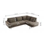 Narożnik CALENO L - strona lewa - brązowy, szenil grubo tkany