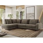 Narożnik CALENO L - strona lewa - brązowy, szenil grubo tkany