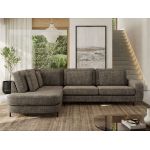 Narożnik CALENO L - strona lewa - brązowy, szenil grubo tkany