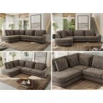 Narożnik CALENO L - strona lewa - brązowy, szenil grubo tkany